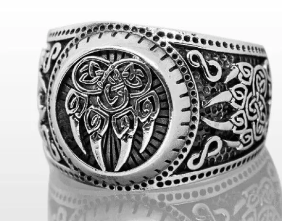 Northern Viking Jewelry Karhunkäpälä Hopeasormus Miesten NVJ-H-SO012* Miesten Sormukset | Miesten Korut