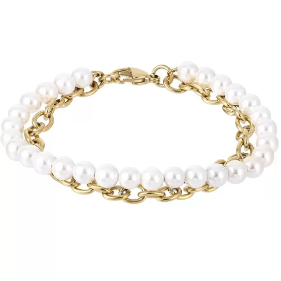 Steel Plus Pearl Teräsrannekoru BSS905 GP SS CHAIN WHITE* Helmikorut | Miesten Helmikorut